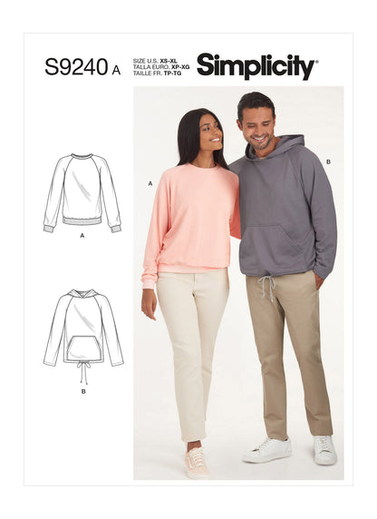 Simplicity - S9240 Unisex Raglan Pullover Shirts