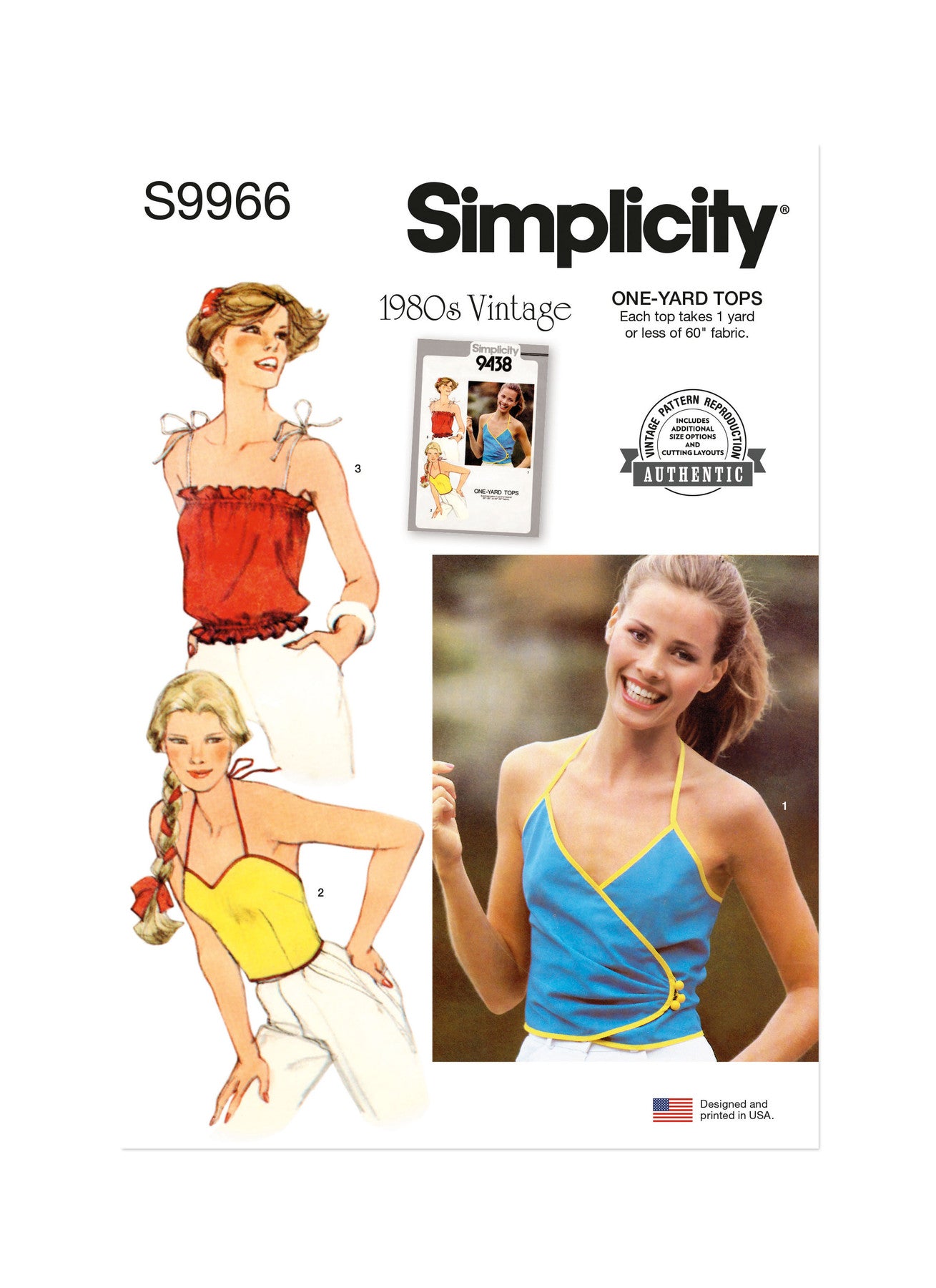 Simplicity - S9966 1980s Misses' Tops