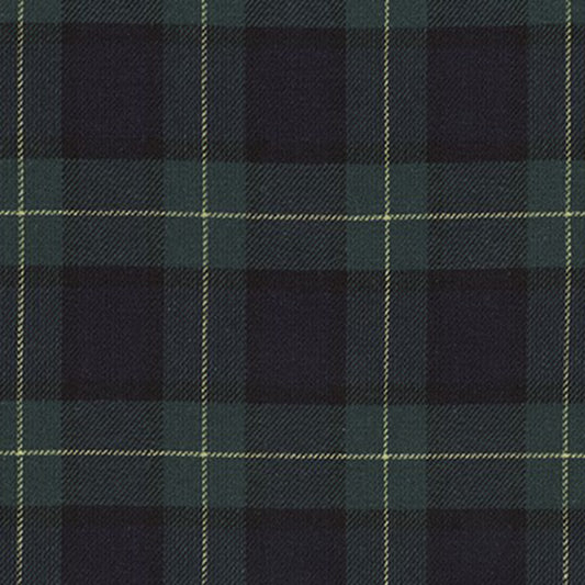 Yarn Dyed Sevenberry Classic Plaids - Hunter Green & Navy - Woven Twill Fabric