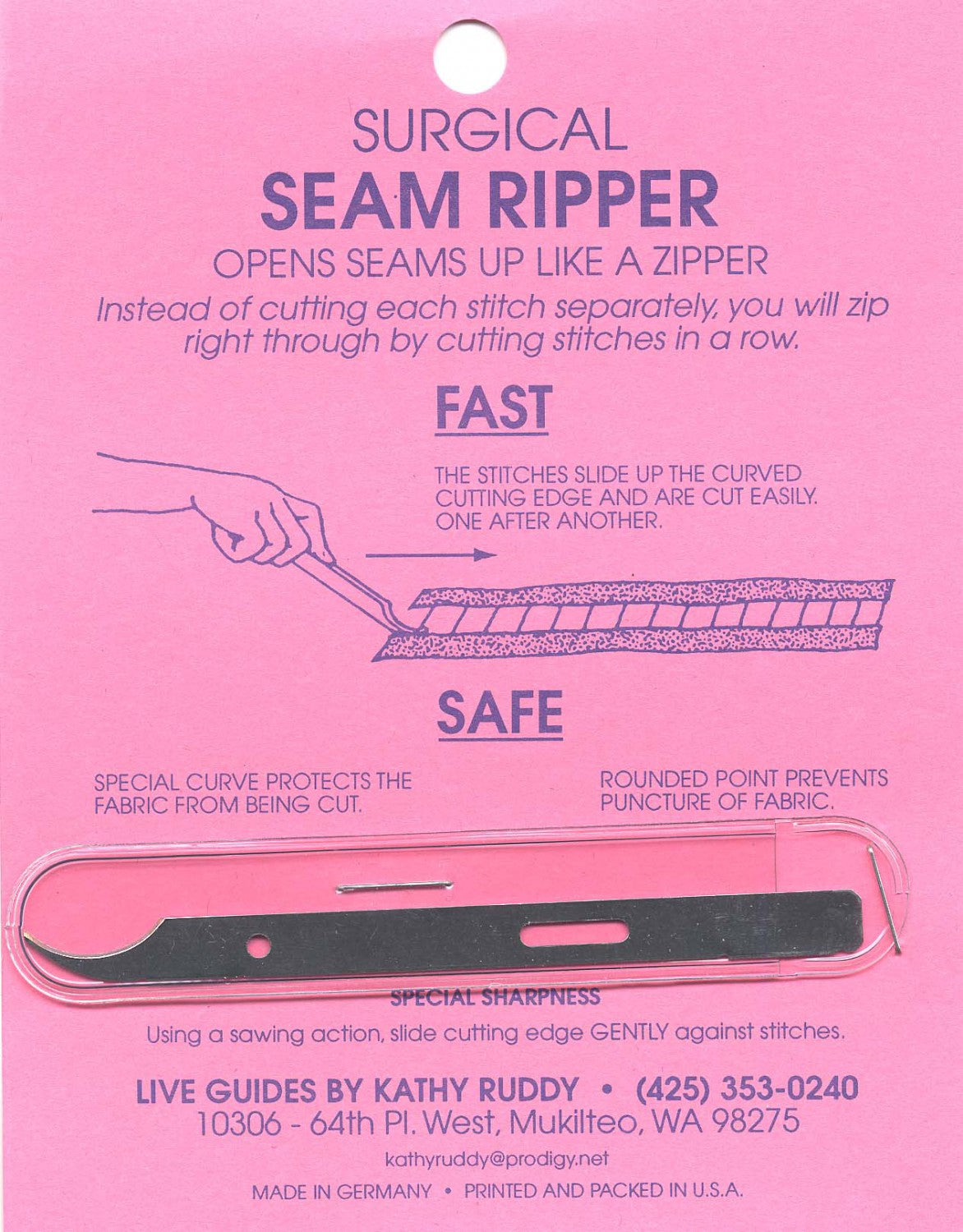 Surgical Stainless Steel Seam Ripper – Riverside Fabrics