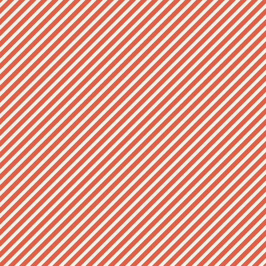 Bias Stripe -  Lava  - Cotton Fabric