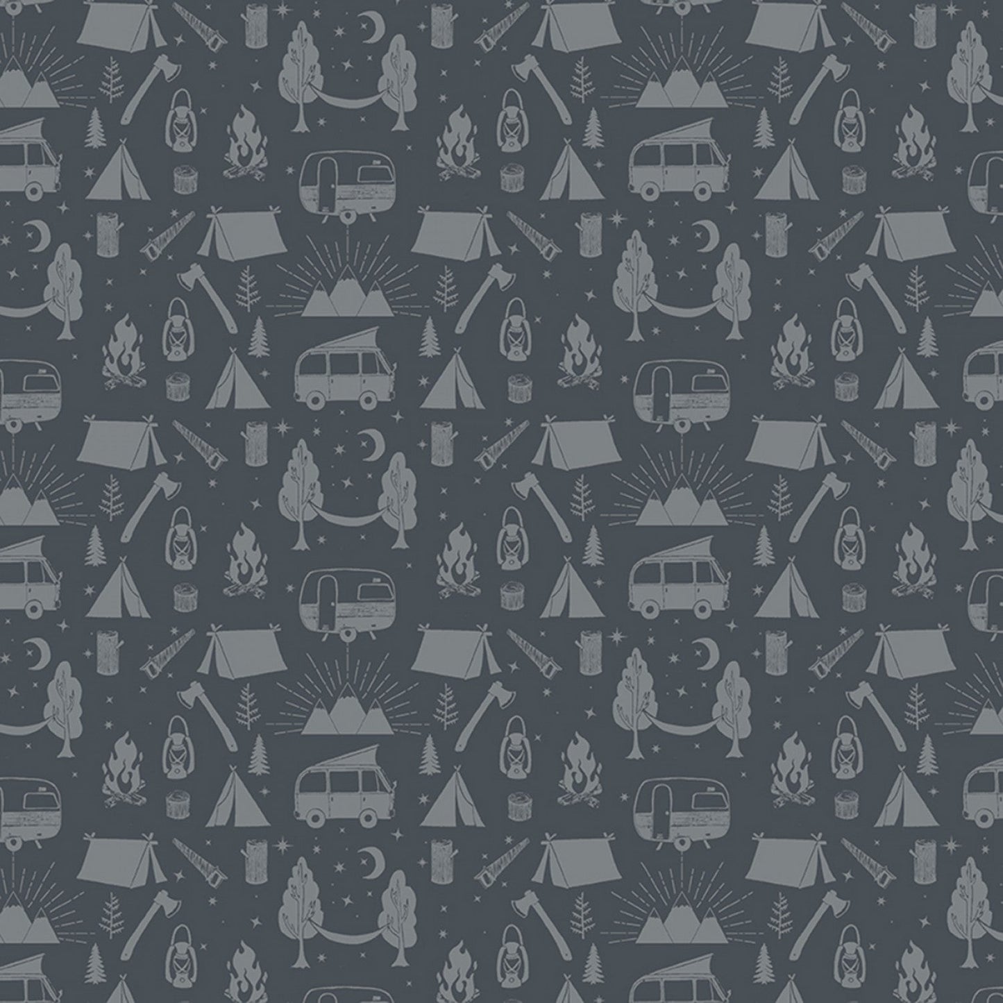 The Great Outdoors - Slate - Cotton Fabric