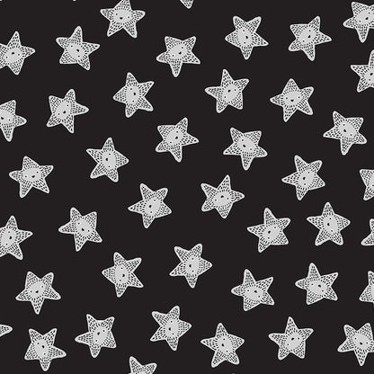 Starfish - Black - Reef Life by Wee Gallery - Cotton Fabric