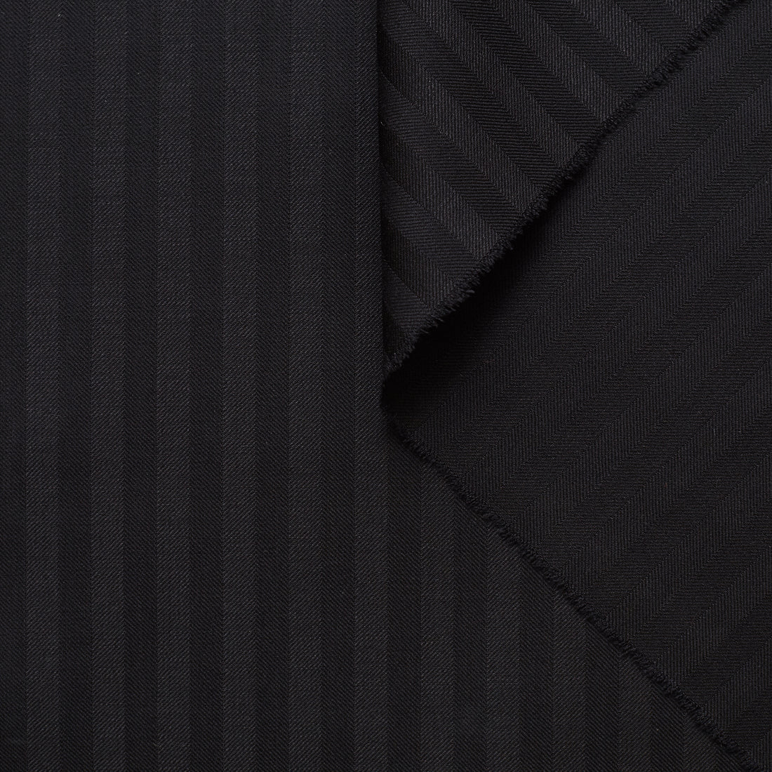 Tone on Tone Striped Italian Mohair Twill - Black  - Film Studio Deadstock