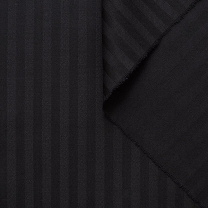 Tone on Tone Striped Italian Mohair Twill - Black  - Film Studio Deadstock