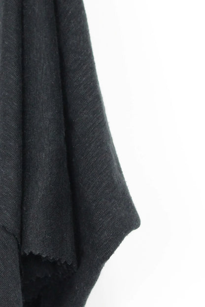 23" Remnant - Linen Blend Knit Jersey Deadstock - Black