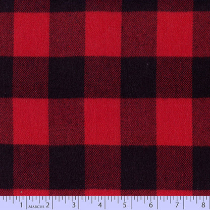 10" Remnant - Primo Plaid Classic Flannel - Red Buffalo Plaid - Cotton Flannel