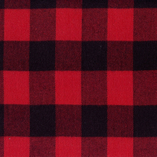 10" Remnant - Primo Plaid Classic Flannel - Red Buffalo Plaid - Cotton Flannel