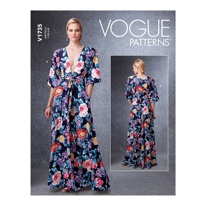 Vogue V1735 - Misses Dress  (XS-S-M Misses)