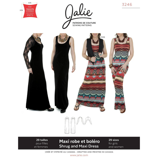 Jalie - 3246 - Maxi Dress & Shawl-Collar Shrug