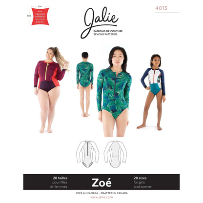 Jalie - 4013 - ZOE Long-Sleeve Rashguard Swimsuit