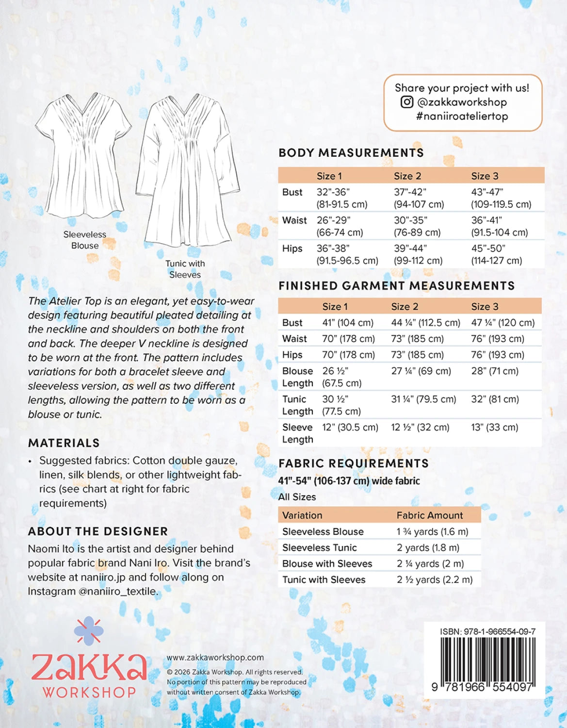 Nani Iro - Atelier Top Pattern