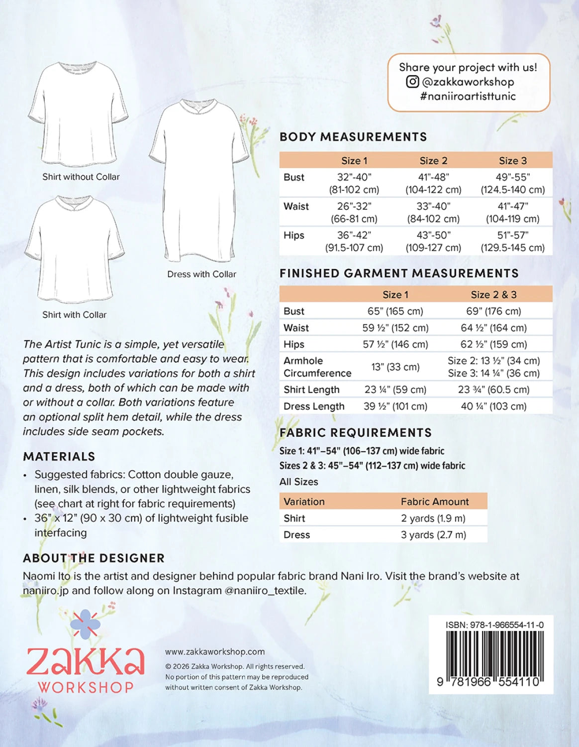 Nani Iro - Artist Tunic Pattern