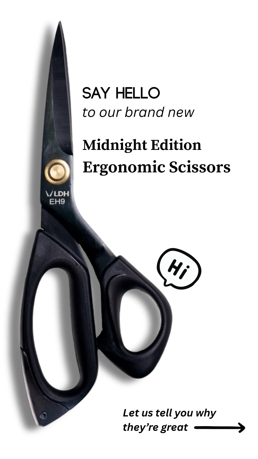 LDH Midnight Edition Ergonomic Scissors - 9"