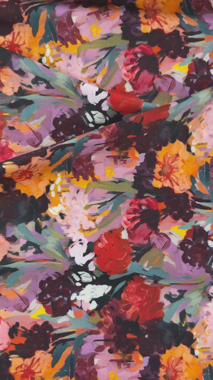 Stretch Cotton Sateen - Painted Florals