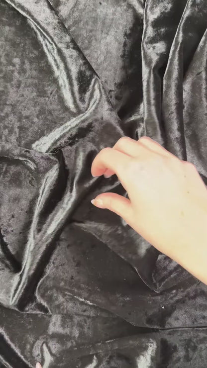 Haiko Crushed Velvet Knit - Black - Polyester - Film Studio Deadstock