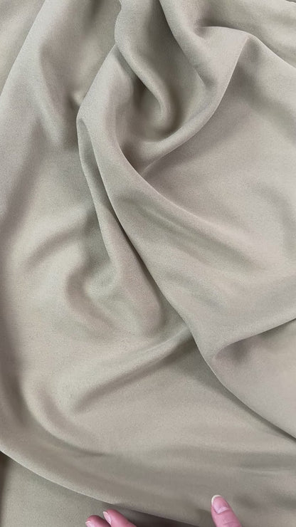 Wool / Silk Crepe - Khaki - Designer Deadstock