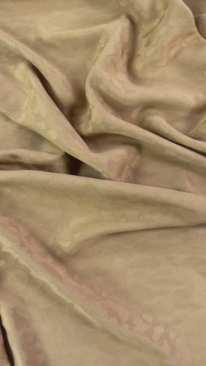 Viscose Rayon Jacquard  - Subtle Leopard Emboss - Mustard