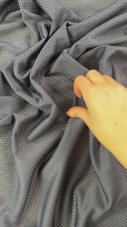 Polyester Tricot Sports Mesh - Navy  - Local Deadstock