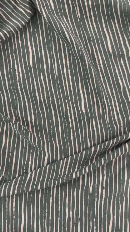 Cotton Jersey Knit - Army Green Stripe