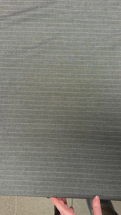 Viscose Striped Twill Suiting  - Charcoal - Deadstock Fabric