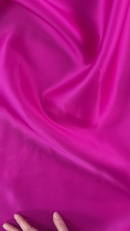 Satin-Face Silk Organza - Fuchsia - Designer Deadstock