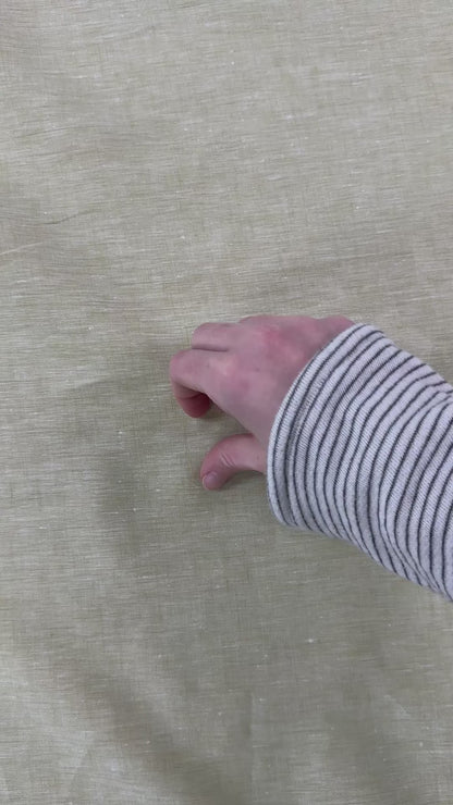 Pale Heathered Pastel Green - Yarn Dyed Linen / Cotton Fabric - Film Studio Deadstock