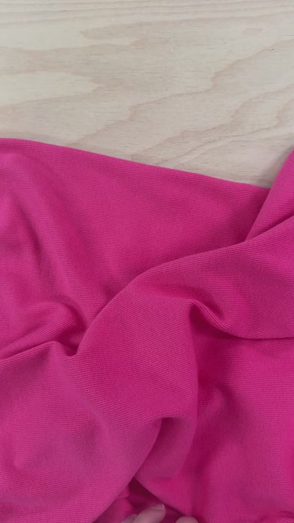 Bamboo Cotton 2×2 Rib - Fandango Pink