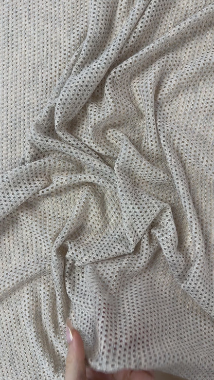 Fine Mesh Sweater Knit - Modal - Heathered Oatmeal