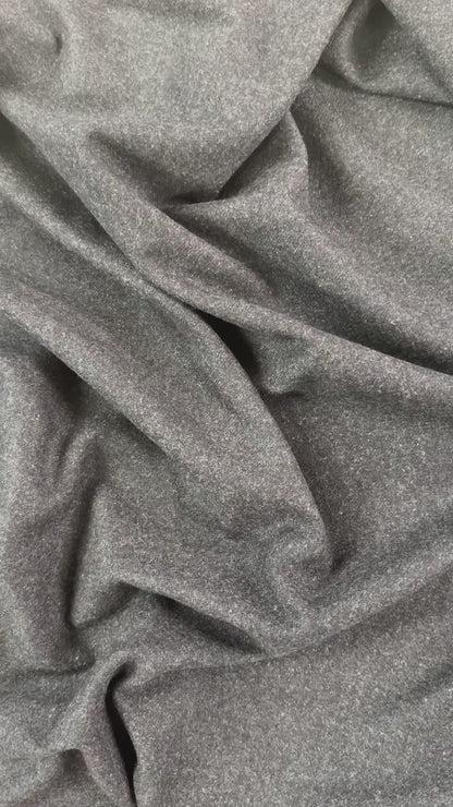 Brushed Wool Cotton Coating - Heathered Charcoal - Film Studio Deadstock
