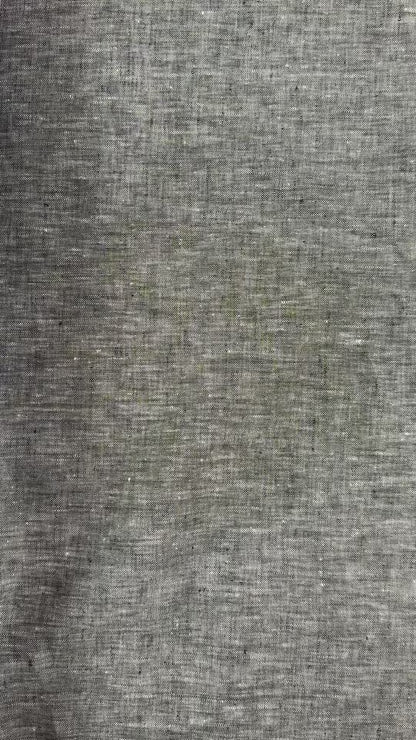 Yarn Dyed 100% European Linen Plaid - Heathered Black & White - 60"