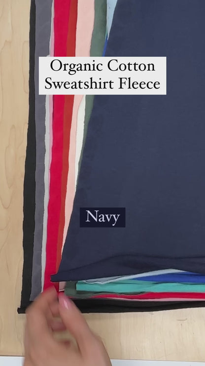 Soft Organic Cotton Knit Sweater Fleece - Forest Green