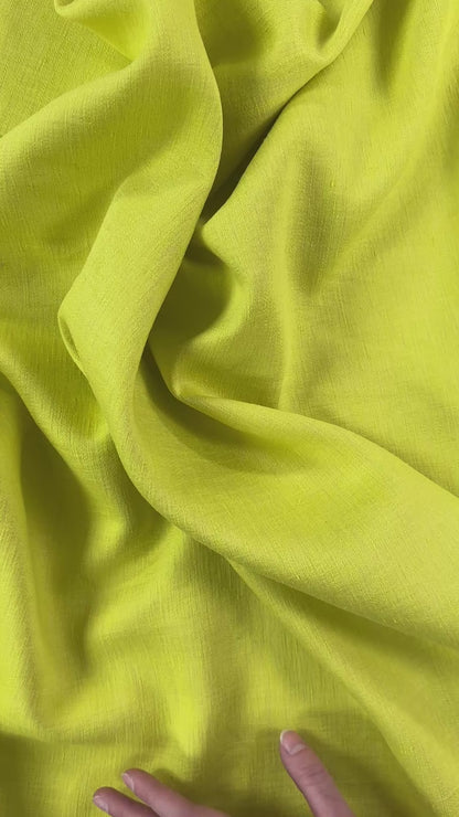 Linen/Cotton/Silk - Chartreuse - Designer Deadstock