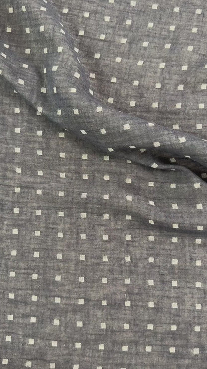 Linen Cotton Double Gauze - Blue Grey