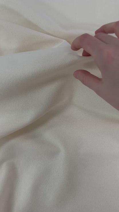 22" Remnant - Organic Cotton 1x1 Rib Knit - Ivory - Made in Canada