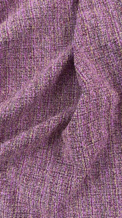 Textured Cotton Tweed Coating - Pink - Designer Deadstock