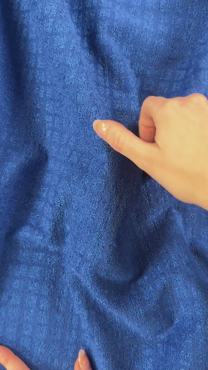 Polyester Velvet Upholstery Fabric - Blue - Film Studio Deadstock