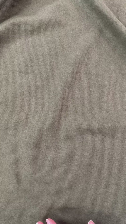 Organic Cotton Brushed Twill - Dark Olive Green - Local Deadstock
