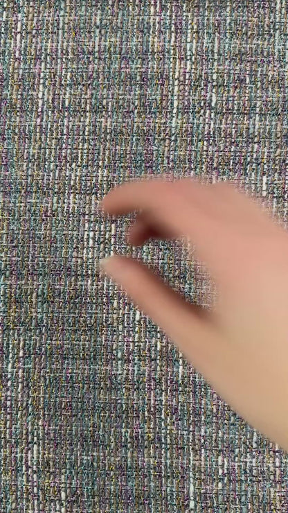 Textured Cotton Tweed Coating - Rainbow - Designer Deadstock