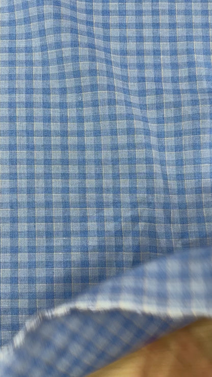 Yarn Dyed 100% Linen Plaid - Blue Check - 59"
