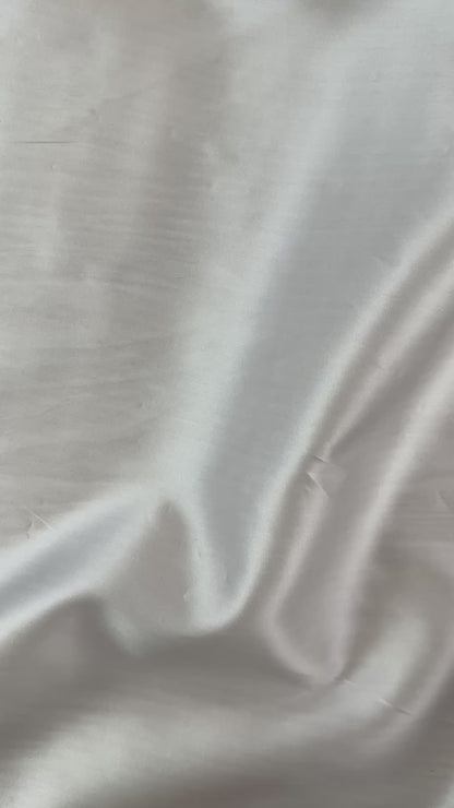 Satin-Face Silk Organza - Silver Grey - Designer Deadstock