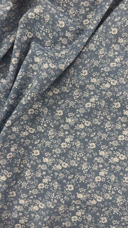 27" Remnant - Cotton Denim Print - Ditsy Floral