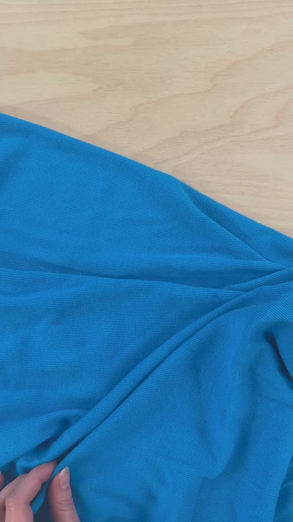 Bamboo Cotton 2×2 Rib - Turquoise Blue