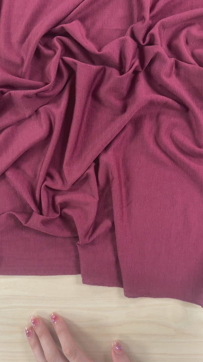 Superfine Merino Wool Jersey - Burgundy