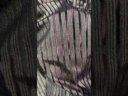 Novelty Knit Nylon & Lurex - Black & Gold Stripe - Deadstock