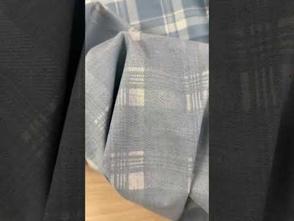Cotton Denim - Light Blue Plaid - 4oz