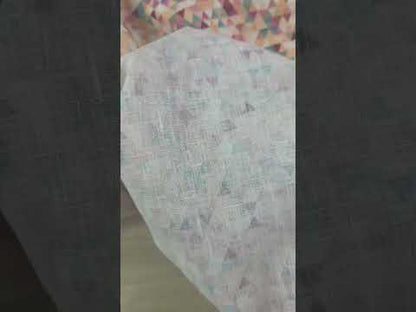 European Linen - Peach Geometric Triangles - 60"
