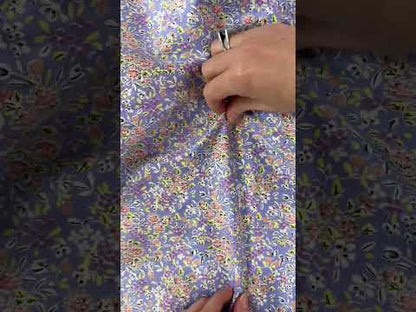 Stretch Cotton Woven - Purple Florals - Deadstock