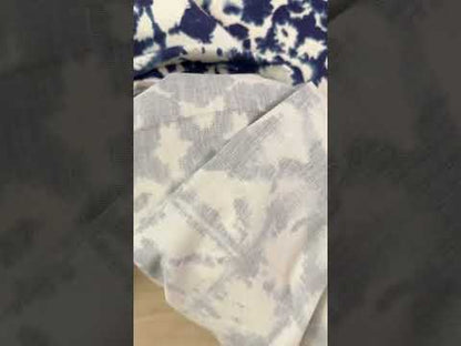 Stretch Linen & Rayon - Indigo & Ivory Shibori  - 44/46"