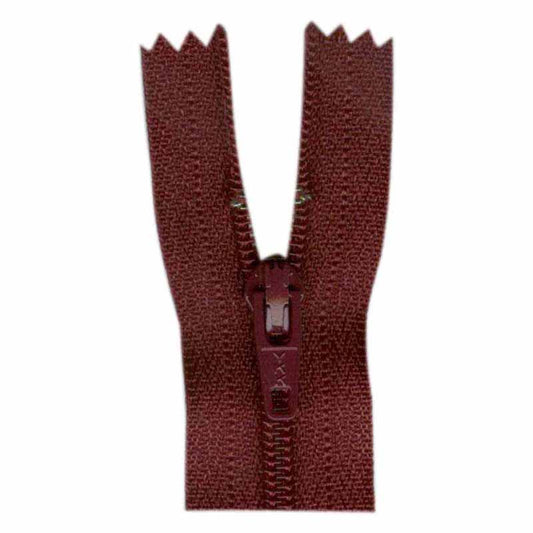 General Purpose Lightweight Close End Zipper 55cm (22″) - Bordeaux - Riverside Fabrics